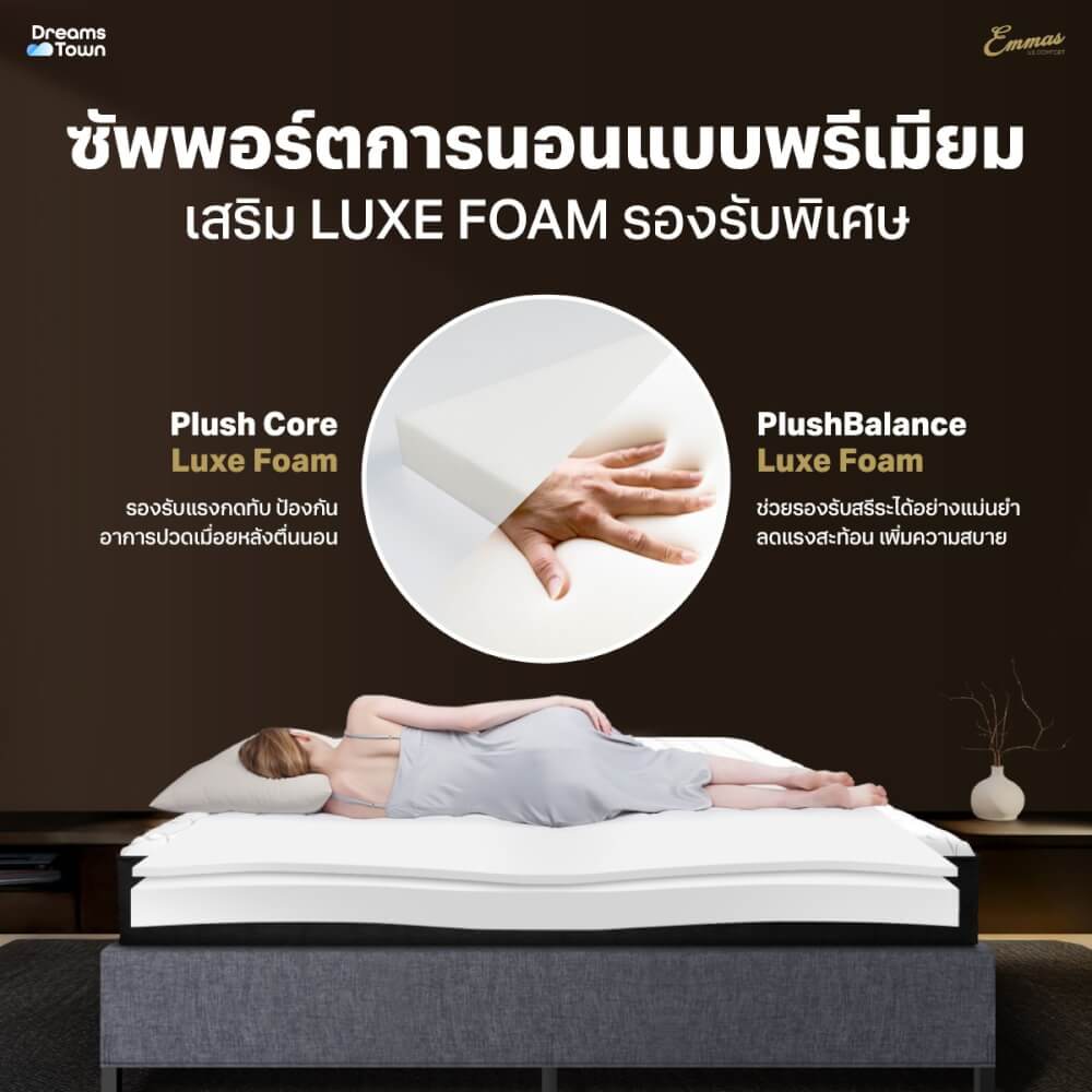 ที่นอนยางพาราแท้เสริมโฟม 6ฟุต EMMAS BOSTON GRAND LUXE II มาพร้อมกับฐานเตียง 6 ฟุต NOOZ PIXEL BED FRAME (ไม่มีหัวเตียง)_2
